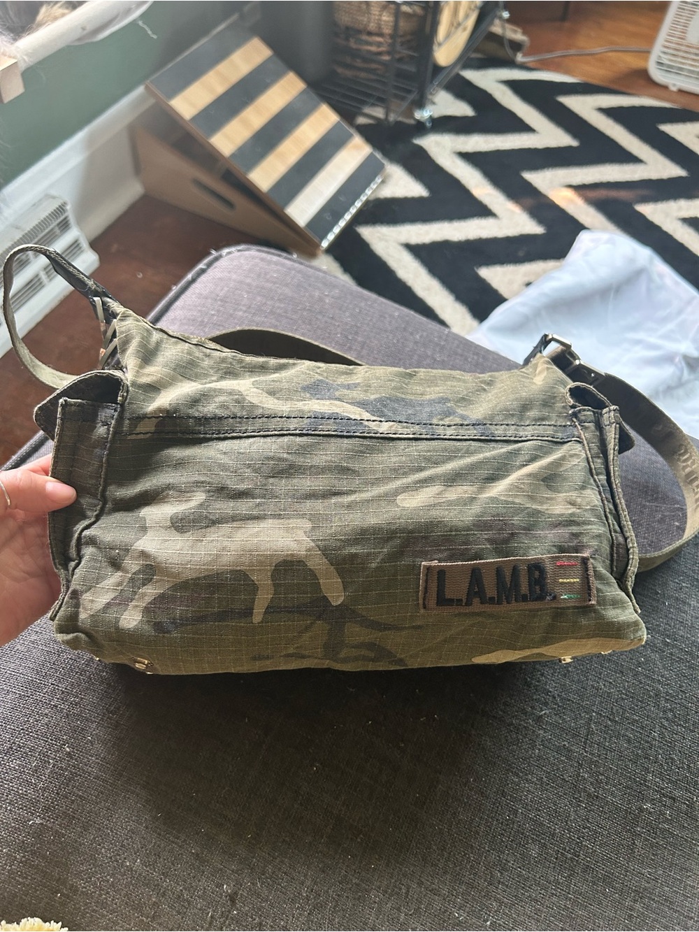 L.A.M.B. by Gwen Stefani Camo Canvas Shoulder Bag - Picture 2 of 10